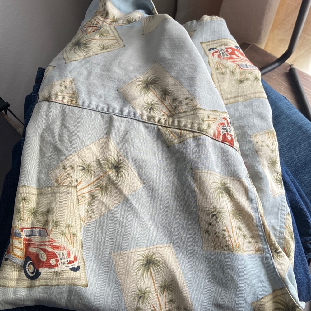 Banana Cabana Mens Silk Hawaiian Button Down Shirt